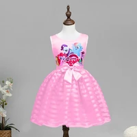 girls dress 2022 summer cartoon print princess dress korean casual dress sleeveless vest bow knot childrens skirt