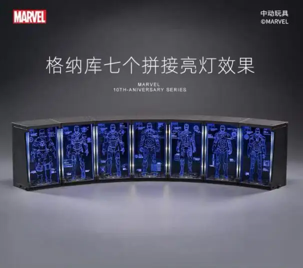 

Genuine Marvel Avengers IRonman MK1 Mk2 Mk3 Mk4 Mk5 Mk6 MK7 with holographic Garage Articulated Figure Toys 7 inch