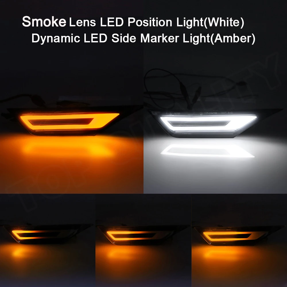 

Янтарный указатель поворота, белый позиционный фонарь для Honda Civic 2016 2017 2018 2019 2020 2021 2022, передние светодиодные боковые габаритные огни