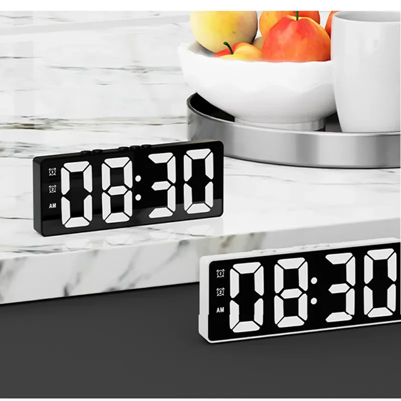

Ditigal Table Clock Voice Control Digital Alarm Clock Teperature Snooze Alarm Table Clock Mute LED Clocks Watch Electronic Clock