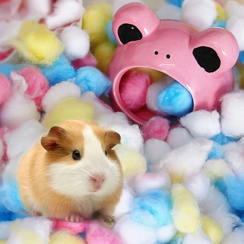 100pcsbag colorful winter keep warm cotton ball cute cage house filler supply hamster rat mouse small animals supplies free global shipping