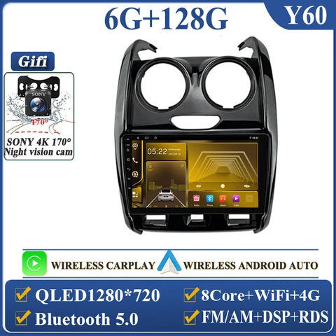 Android Auto для Renault Duster D 2015 2016 2017 2018 2019 2020 Lada Largus 2021, автомобильный радиоприемник, мультимедийный плеер, стереонавигация