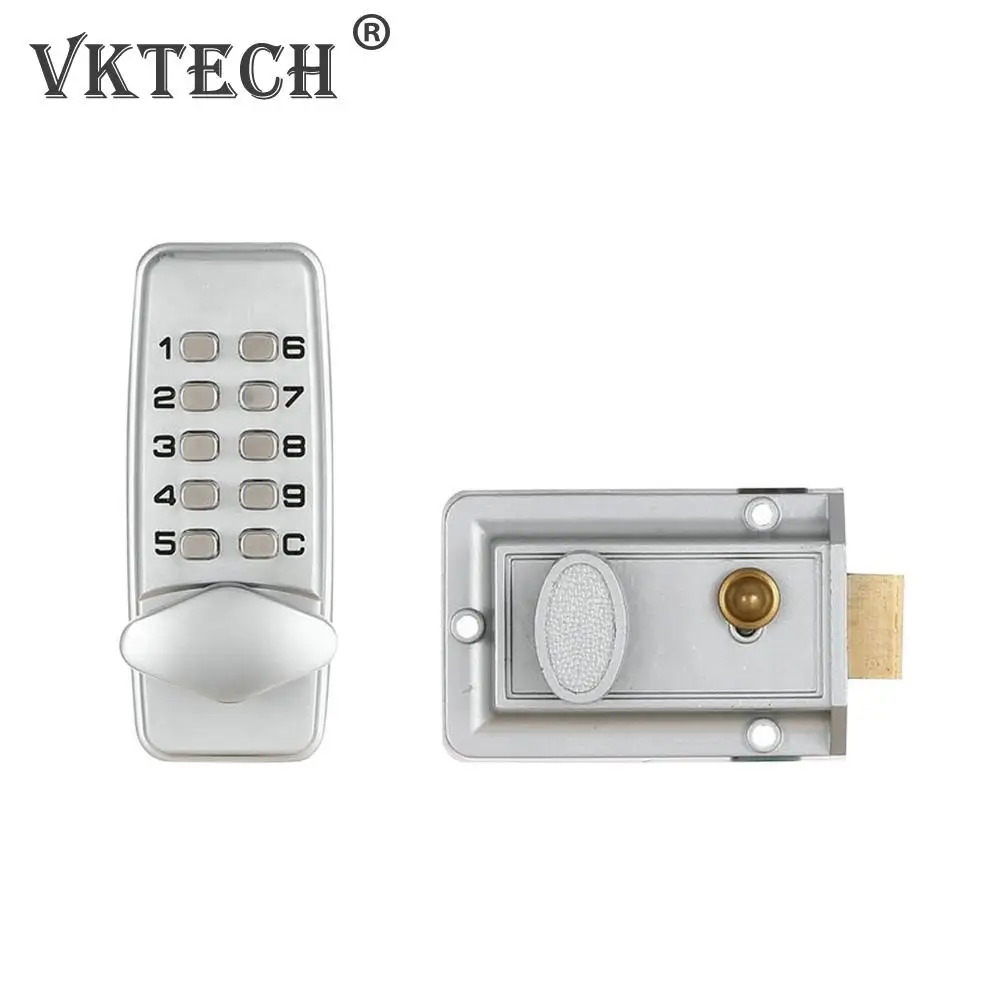 Cerradura de puerta mecánica, candado de combinación Digital, botón pulsador, teclado, candado de código sin llave, conjunto de cerradura inteligente de seguridad