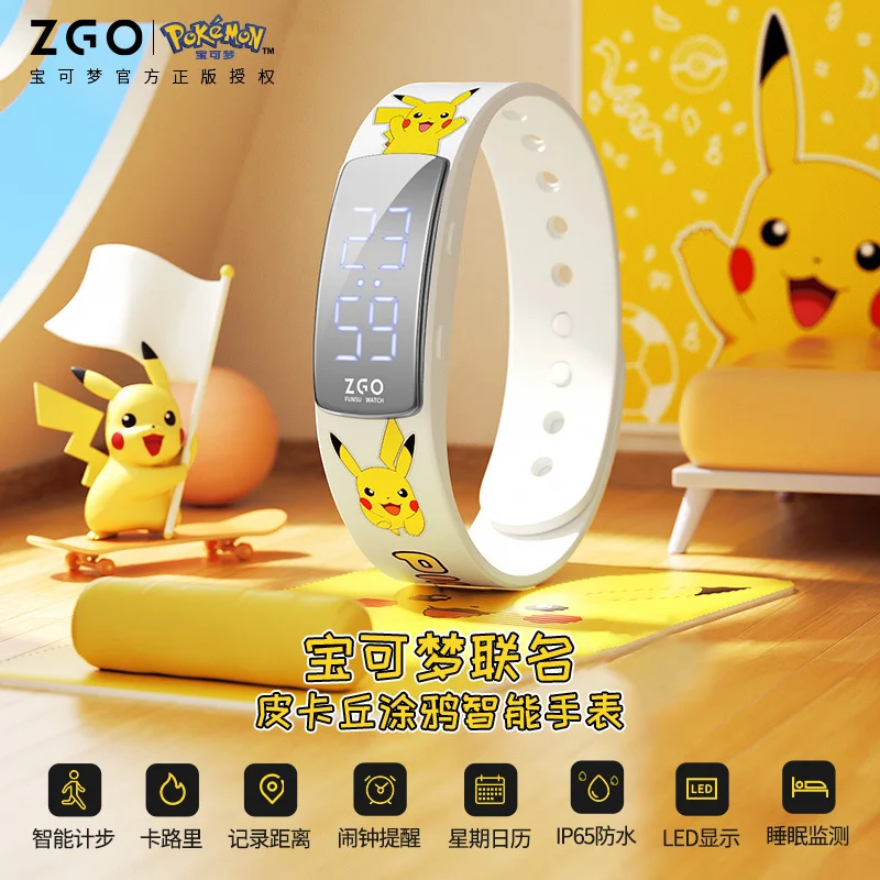 

Pokemon Pikachu Children's Watch Sports Touch LED Smart Vibrating Alarm Clock Waterproof Bracelet Kids Watch Birthday Gifts