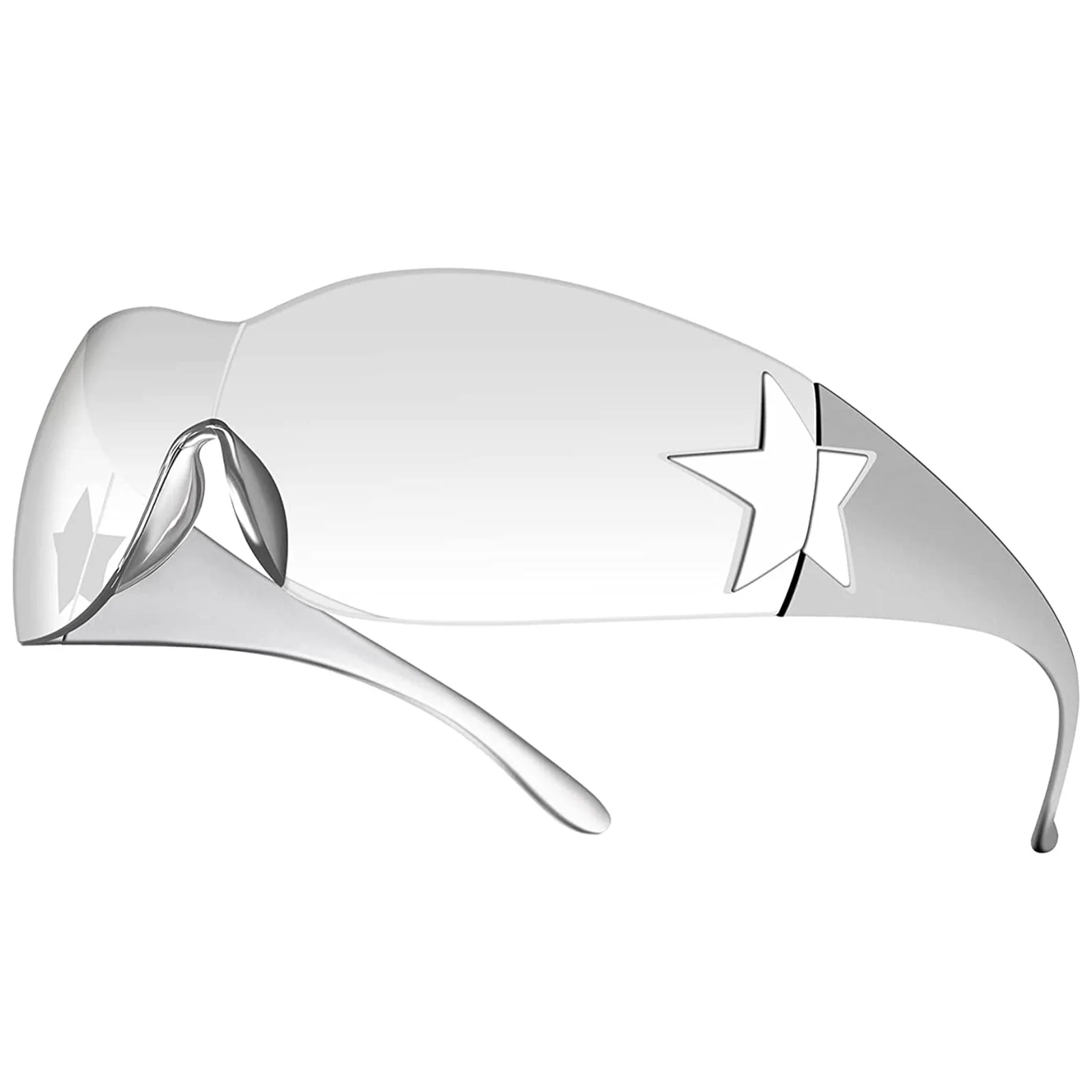 

Rimless Y2K Sunglasses for Women Men Trendy Shield Wrap Around Eyewear Oversized Fashion Frameless Sun Glasses UV400