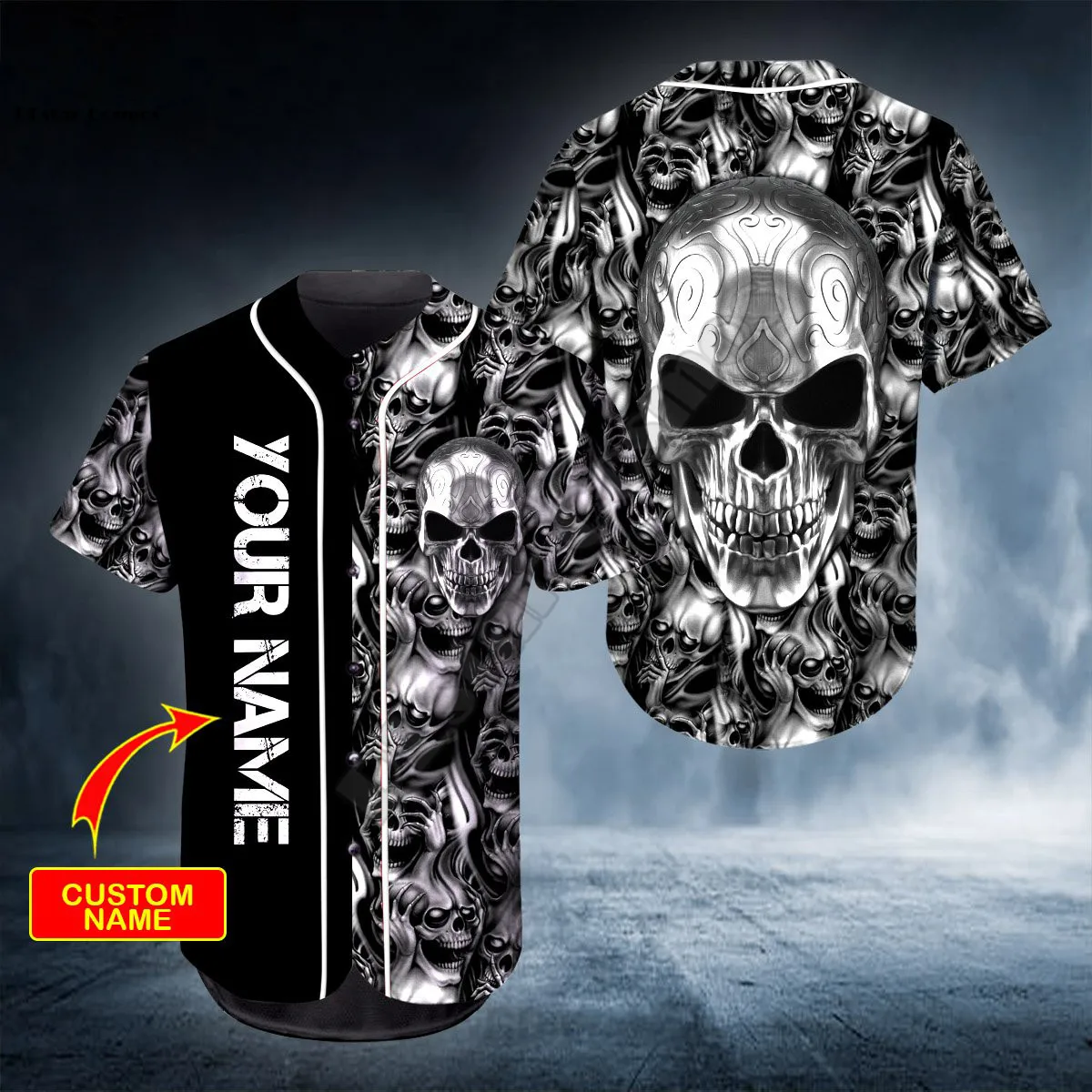 Baseball Jersey Shirt 3d Printed Ghost Hunter Baseball Hand Custom You Name Skul Baseball Shirt hip hop Tops Love Skull Gift