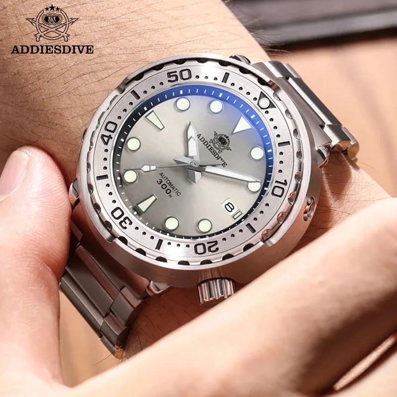 Фото ADDIESDIVE Classic Tuna NH35 Мужские механические часы с сапфировым стеклом, из нержавеющей стали, роскошные автоматические мужские наручные часы reloj hombre №5
