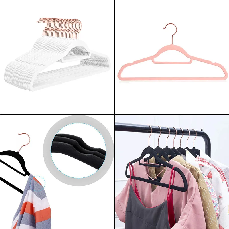 

42CM 5-40 Pack Non-slip Velvet Hangers For Jackets Pants Dress Clothes Hangers for Home colgador de ropa tdh Dropshipping