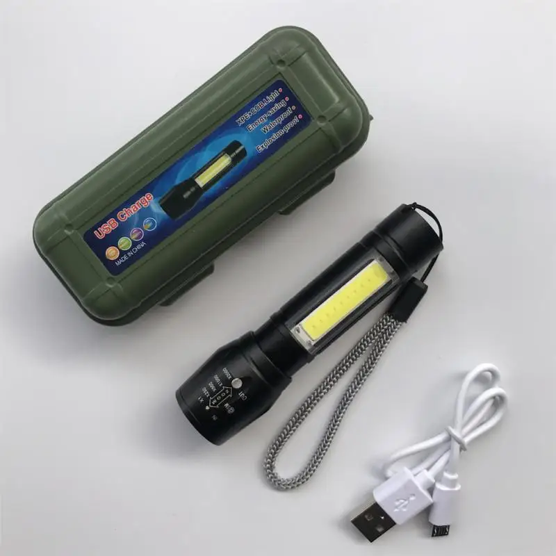 

2000LM Powerful LED Flashlight Super Bright Aluminum Alloy Portable Torch USB Rechargeable Outdoor Camping Tactical Flash Light