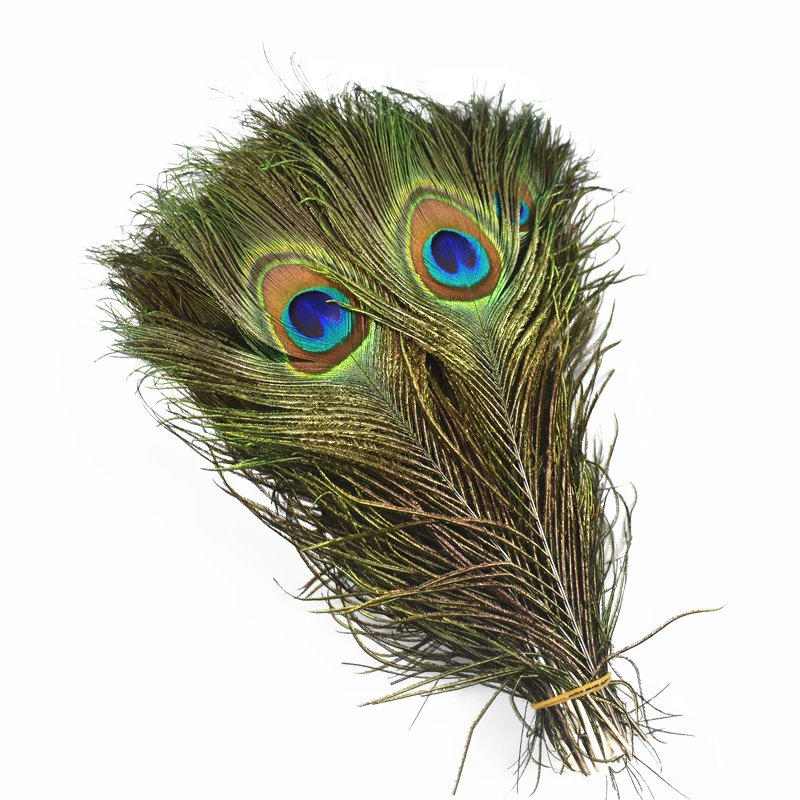 

Оптовая продажа, 100 шт., павлиньи перья, длина 25-30 см, 10-12 дюймов, натуральные павлиньи перья для рукоделия, Украшения павлина для дома и отеля