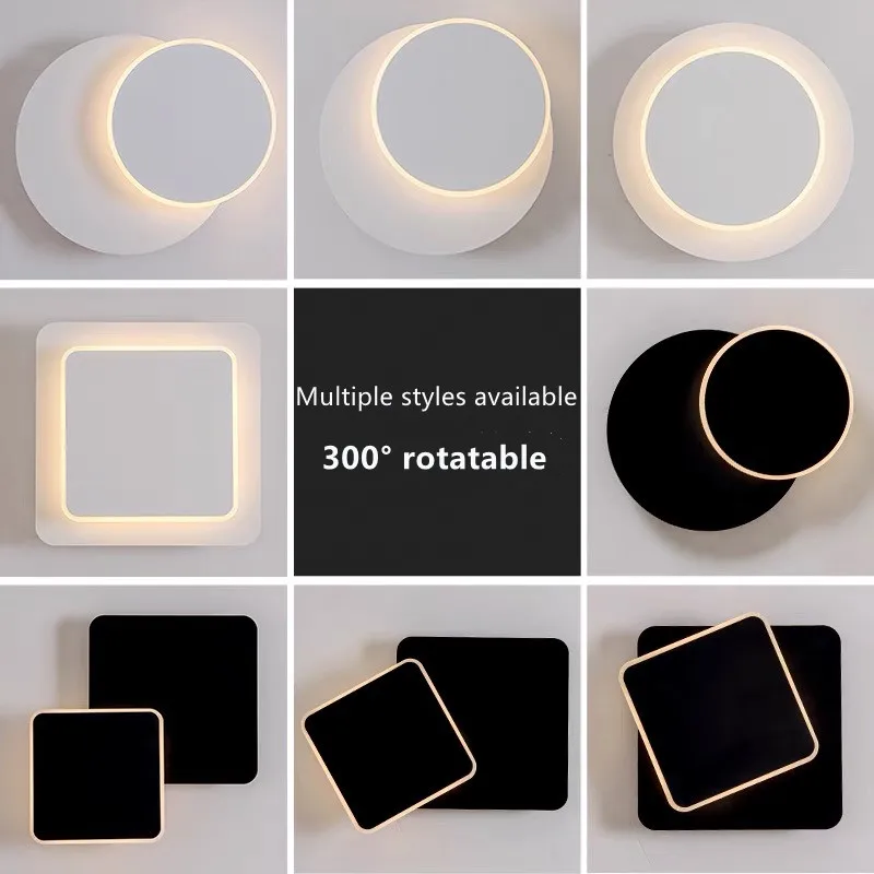 

Современная светодиодсветодиодный настенная лампа с поворотом на 360 градусов, регулируемый прикроватный светильник для спальни, креативны...