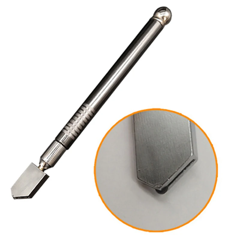 

1pc 178mm Professional Oil Feed Glass Cutter Diamond Antislip Metal Handle Cutting Tools For Hand Tool Glass Cutting