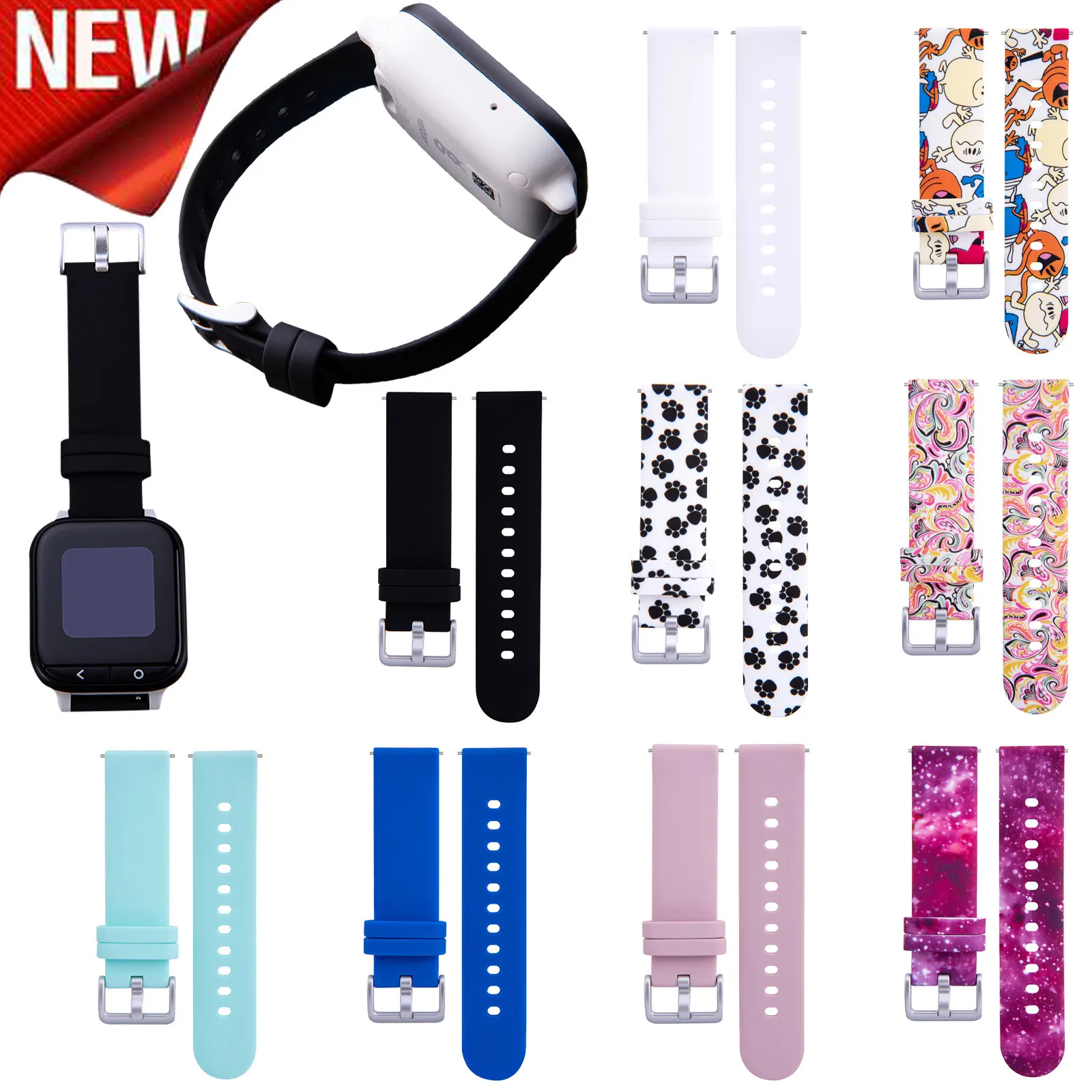 

Прямая поставка, детский универсальный Камуфляжный силиконовый ремешок 20 мм для Samsung Galaxy Correa de reloj inteligente