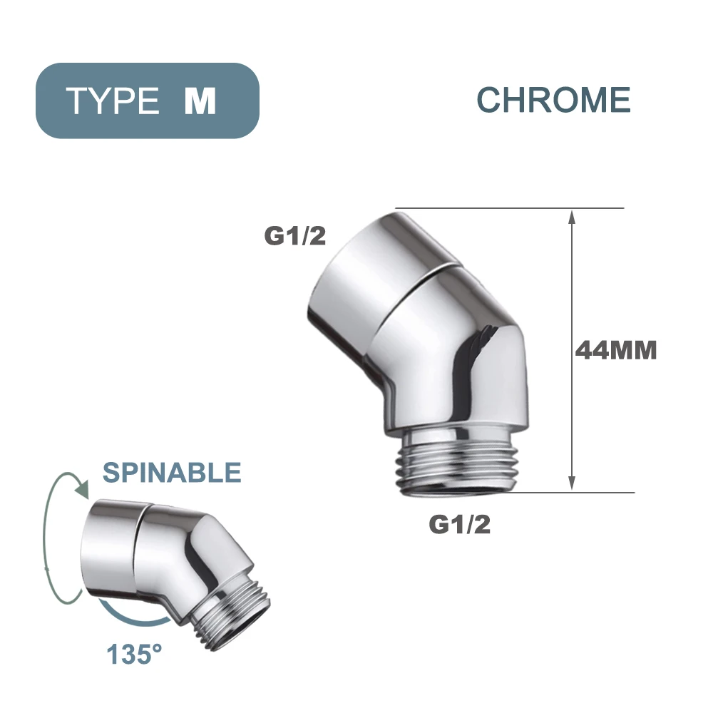 

Переходник для душа G1/2, душевая лейка для ванной комнаты, соединитель «мама», «папа», «Водопад», аксессуар для ручного душа под углом 90 °, 135 °