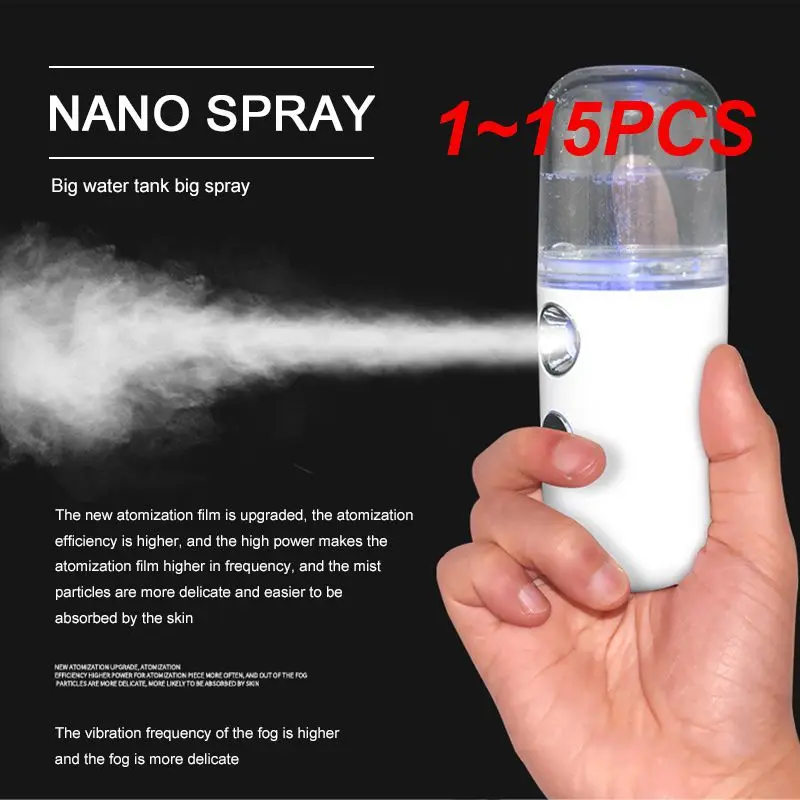 

1~15PCS Face Nano Mist Sprayer Mini Facial Humidifier Make Up Skin Moisturizing Hydration Nebulizer Hydrating Nano Spray Steamer