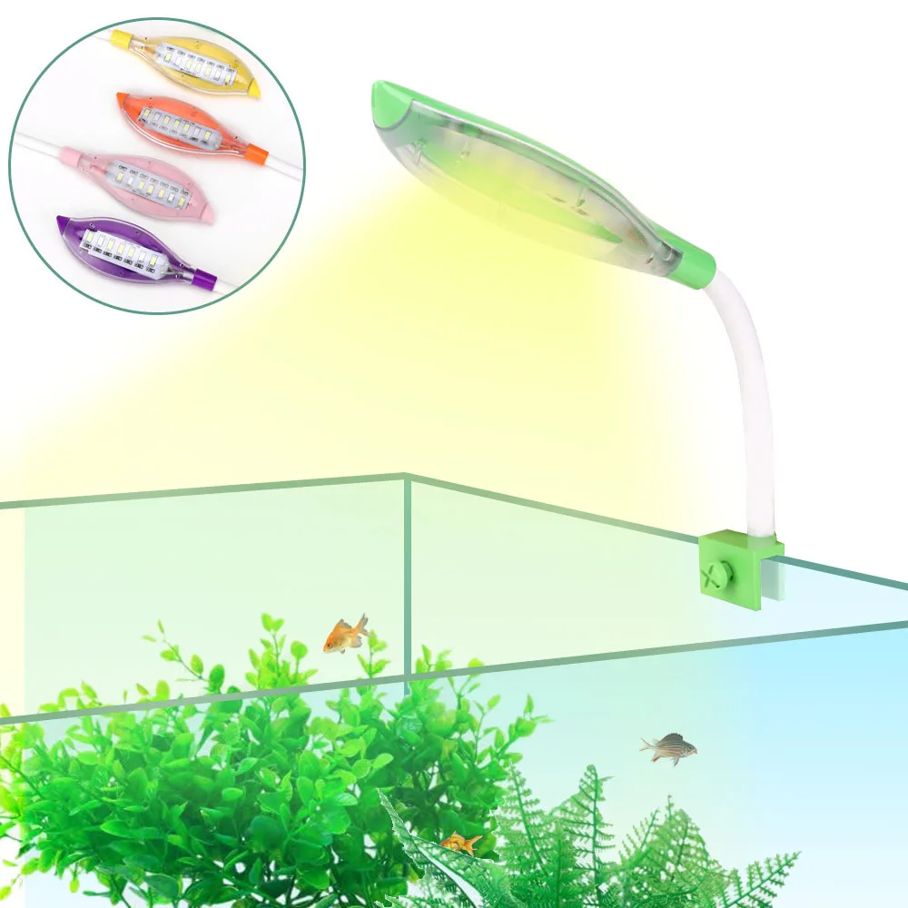 

LED Fish Tank Light Clip-on USB Underwater Plant Lighting 3w Highlight Multi-color Conversion Aquarium Light UV Ultraviolet