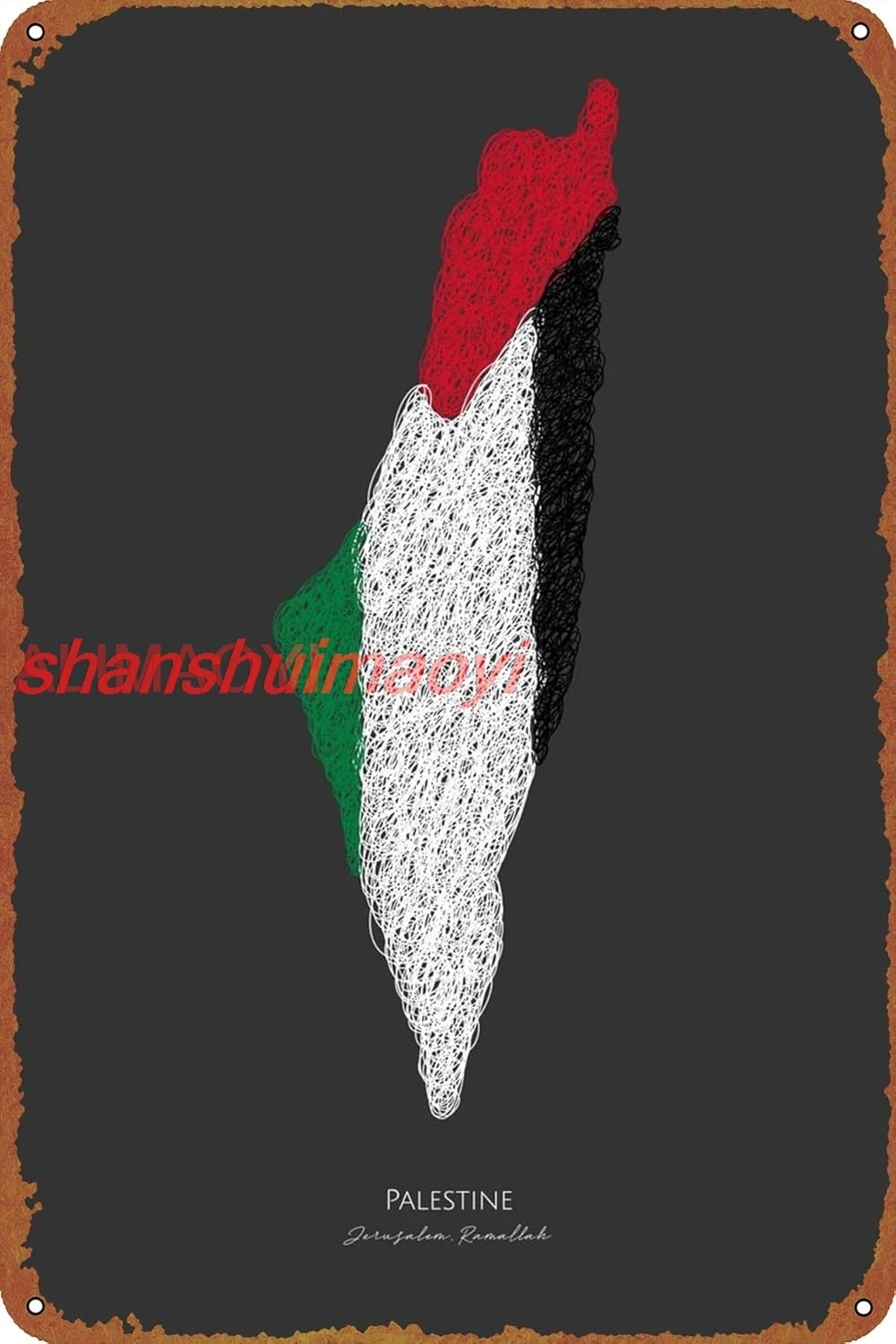 Флаг Палестины Иерусалима кафе-бар домашнее настенное художественное украшение