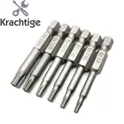 6 шт. T8 T10 T15 T20 T25 T30 S2 легированная сталь полые звездообразные головки шлицевые магнитные отвертки биты 50 мм