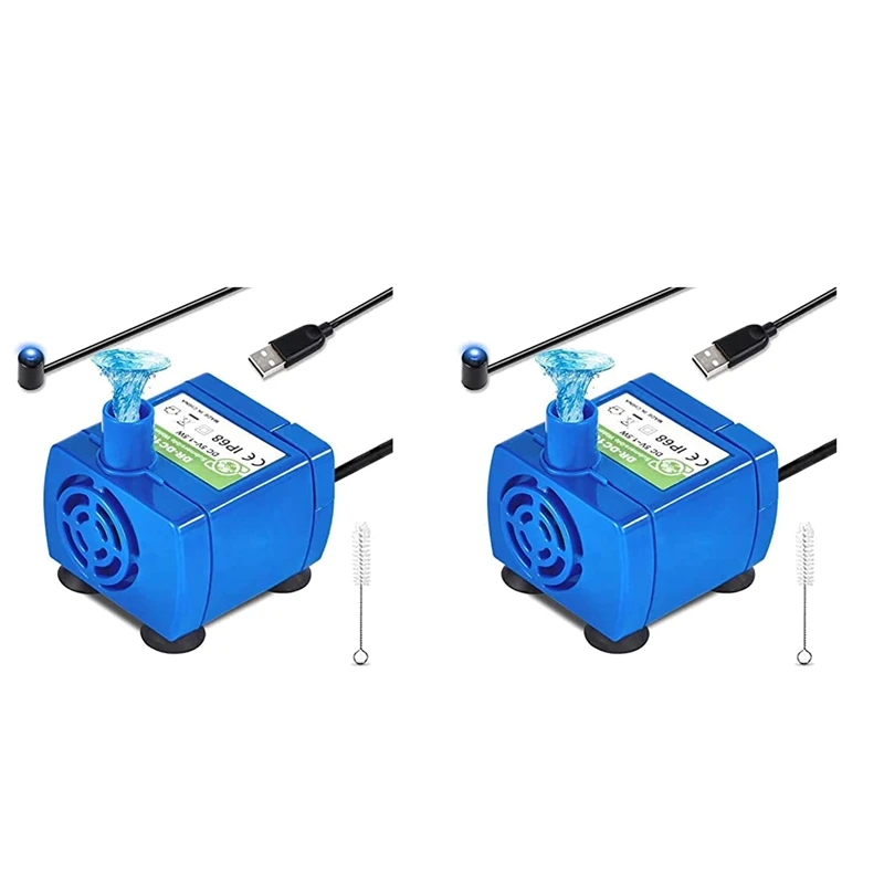 

2X Cat Water Fountain Pump, Pet Water Fountain Pump Replacement Pump DR-DC160 Motor For Round, Flower Cap Cat Fountain