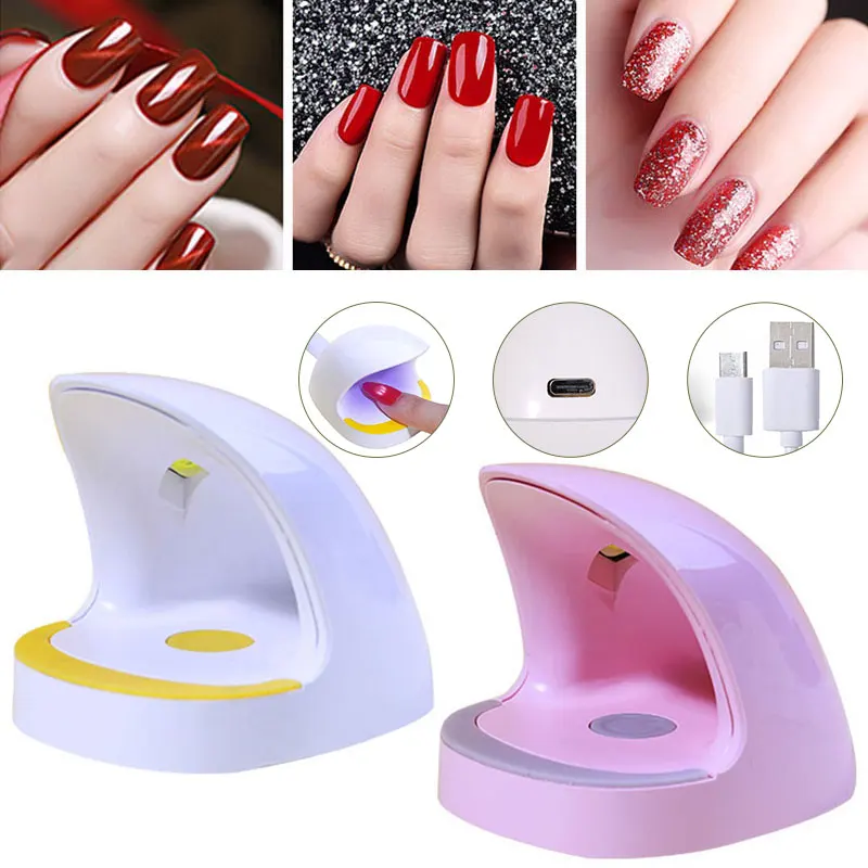 

Nail Lamp Quick Nail Dryer Nail Gel Curing 3 LED UV Light Single Finger 6W Shark Mouth USB Connector Manicure Nail Tools