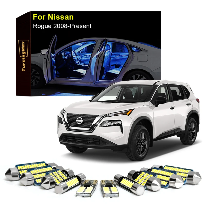 

Canbus Interior Lighting LED Bulbs Kit Package For Nissan Rogue 2008-Now Trunk Dome Reading Lights Indoor Lamps Car Accessories