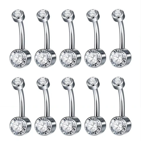 SWANJO титановые кольца для пупка с кубическим цирконием