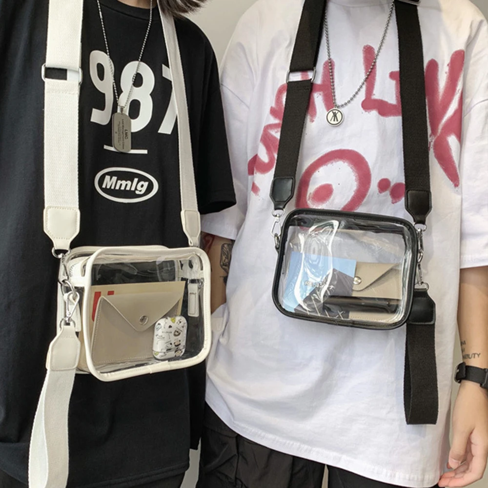 

2Pcs/set Clear Pvc Shoulder Bags for Women 2021 Small Purses and Handbags Transparent Crossbody Bags Designer Women's Bag Flap