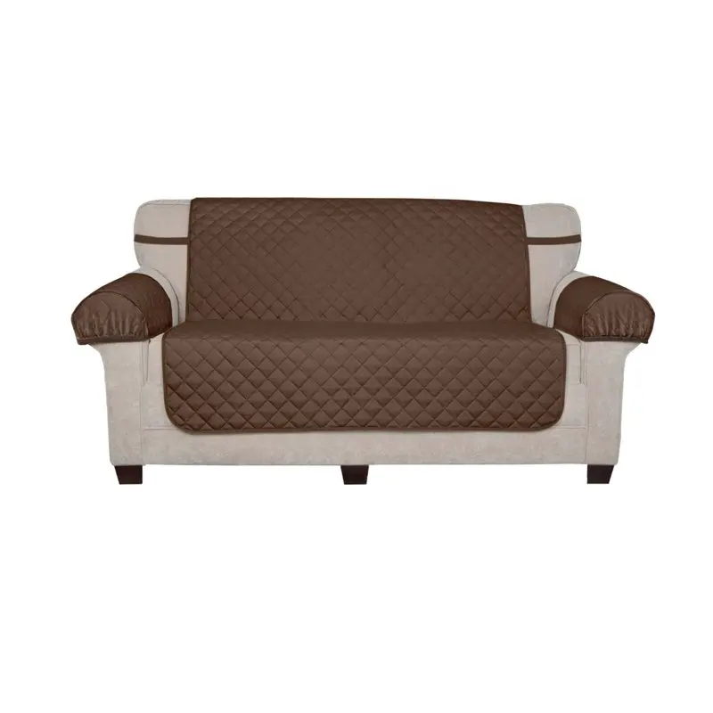 

Reversible Quilted Microfiber Pet Cover Multipurpose Furniture Protector, Tan/Brown, 3-Piece