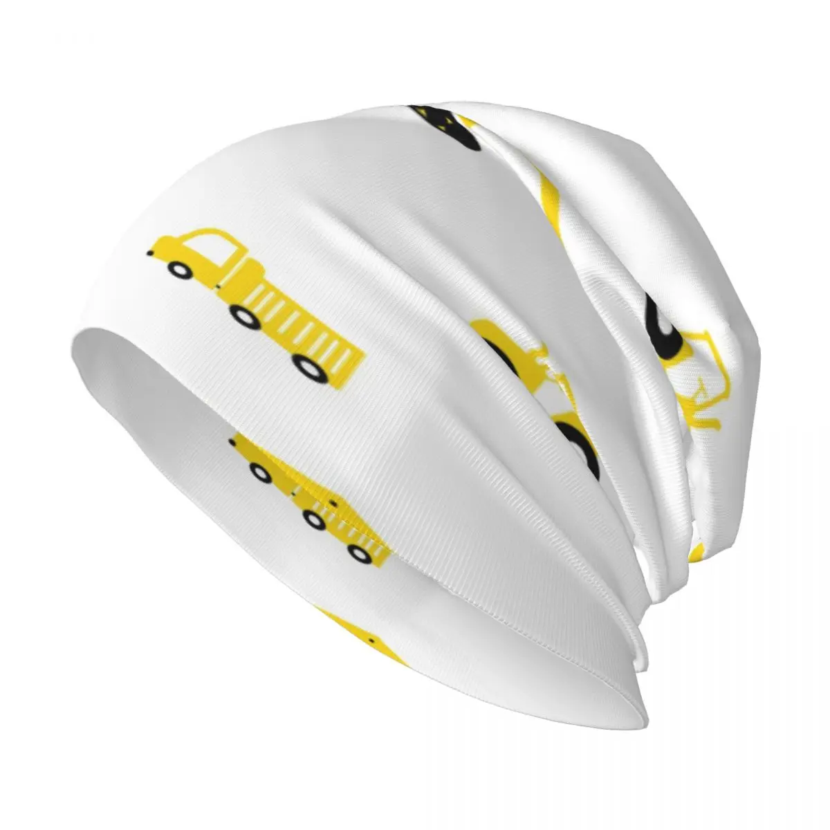 

New Knitted Cap Women Men Cap Spring Winter Elastic Yellow Tractor Crane And Truck Beanies Cap Wholesale