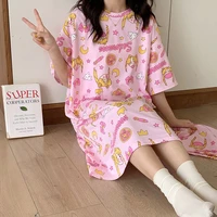 women night dress sailor star anime sleepwear for girls keen length nightgowns 2pcs set pyjama loose sleepdress casual outfit