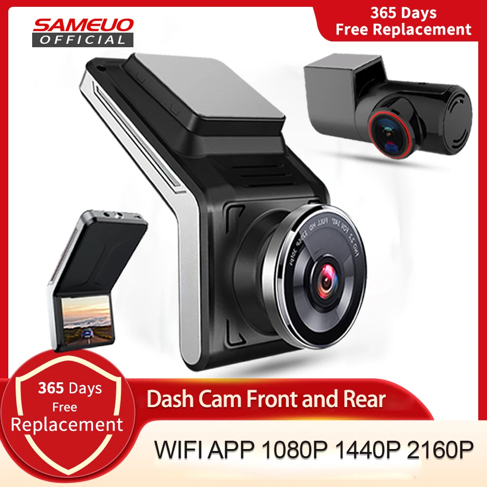 Sameuo Dash cam Front and Rear UHD2160P Video Recorder 24H Parking Auto WiFi 2 cam Night Vision Car Dvr Camera Dashcam Sameuo Dash cam Front and Rear UHD2160P Video Recorder 24H Parking Auto WiFi 2 cam Night Vision Car Dvr Camera Dashcam