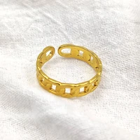 chain shape mens rings fashion gold open adjustable stainless steel ring women couple jewelry heart personality punk snake ring