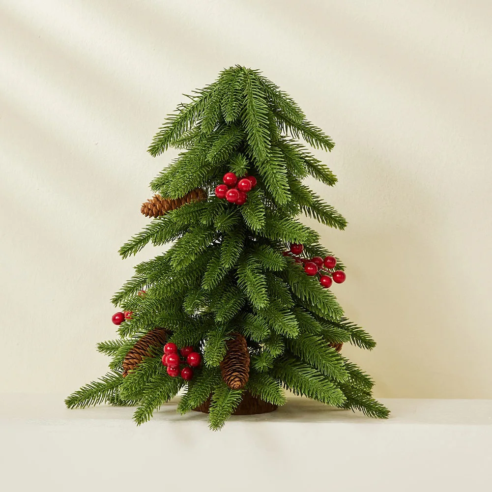 

Desktop Christmas Tree Artificial Snow Frost Pine Tree Christmas Ornaments Tree Xmas Flocking Tree Xmas Holiday Festival Decor