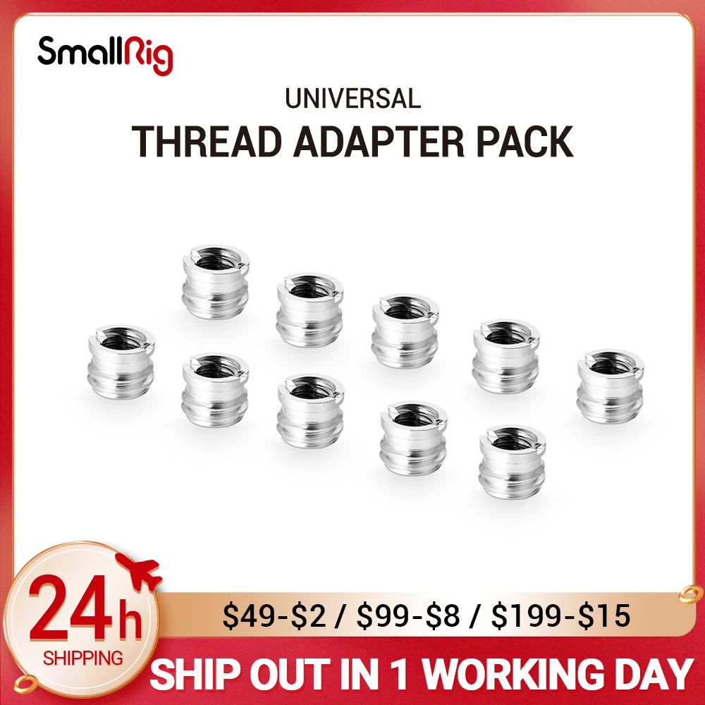 

SmallRig New Thread adapter 1/4 inch to 3/8 inch thread 10pcs Pack - 856