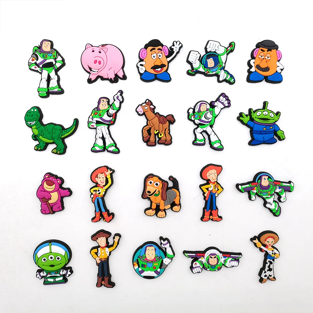 Aoger 9 set Cartoon Disney series Shoe Charms Croc Charms Stitzer Mickey Donald Duck Strawberry Bear Shoe Decoration PVC Accesso