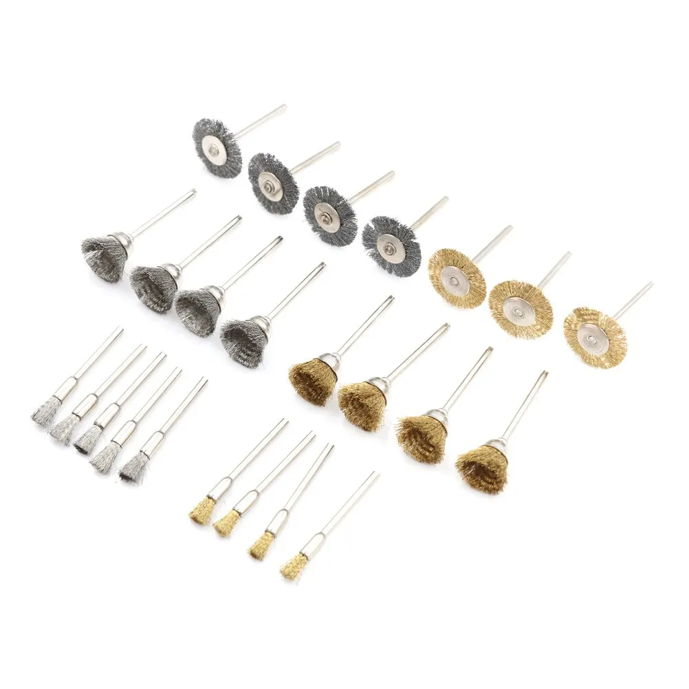 

24pcs/lot Brass Brush Wire Wheel Brushes Die Grinder Rotary Electric Tool for Engraver Metalworking