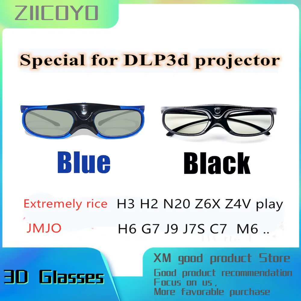 

Active Shutter Eyewear DLP-Link 3D Glasses USB Rechargeable for DLP LINK Projectors Compatible with BenQ W1070 W700 Project
