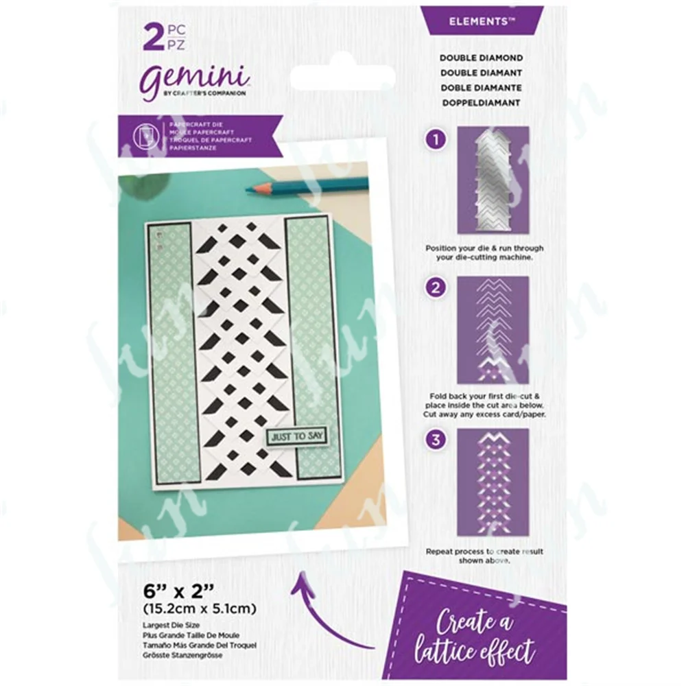 

New Paper Craft Metal Cutting Dies Lattice Folding Double Diamond Mold Diy Scrapbooking Cut Die Knife Mould Blade Punch Stencils