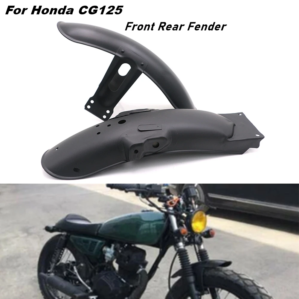 

For Honda CG125 Motorcycle Matte Black Metal Retro Front & Rear Fender Mudguard Cover