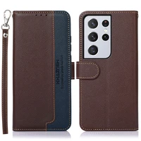 s22 fe s 21 ultra 5g luxury case leather 360 protect rfid block flip cover for samsung galaxy s21 plus case note 20 22 s20 coque