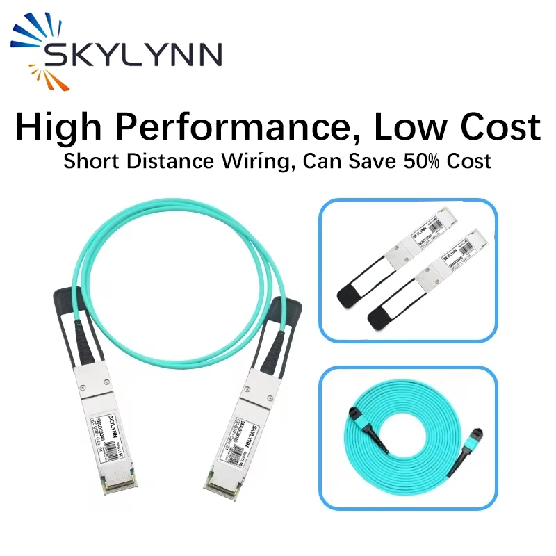 Фото 40G QSFP + к QSFP + AOC-кабелю OM3 1/3/5/7/15/20 м, активный оптический кабель LSZH, совместимый с переключателем Mellanox/ Mikrotik/Cisco №4