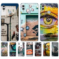 cool street graffiti case for huawei honor 10 v10 view case for huawei honor 9 8 10 lite 7x 6c pro silicon phone back cover