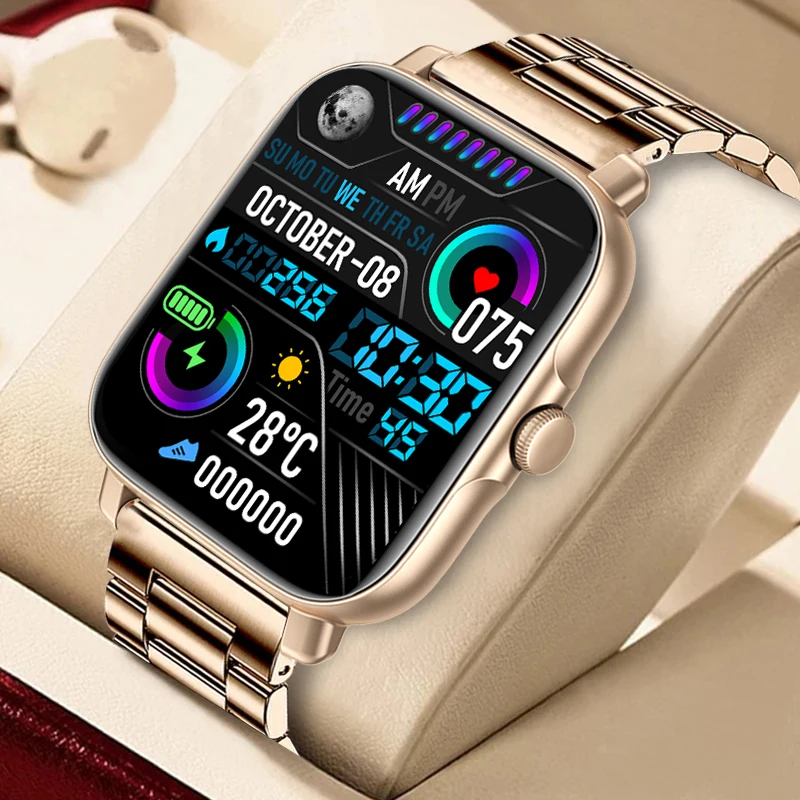 

2022 Women Smart Watch Men Heart Rate Fitness Tracker Watches Bluetooth Answer Call IP67 Waterproof Smartwatch For Android IOS