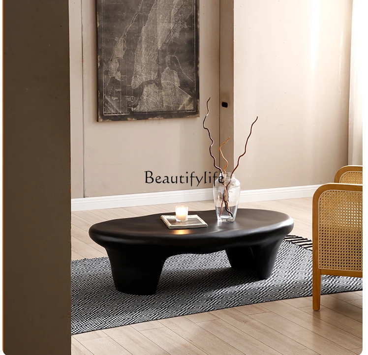 Постмодернистский журнальный столик Miji Wind Black неправильной формы Чайный