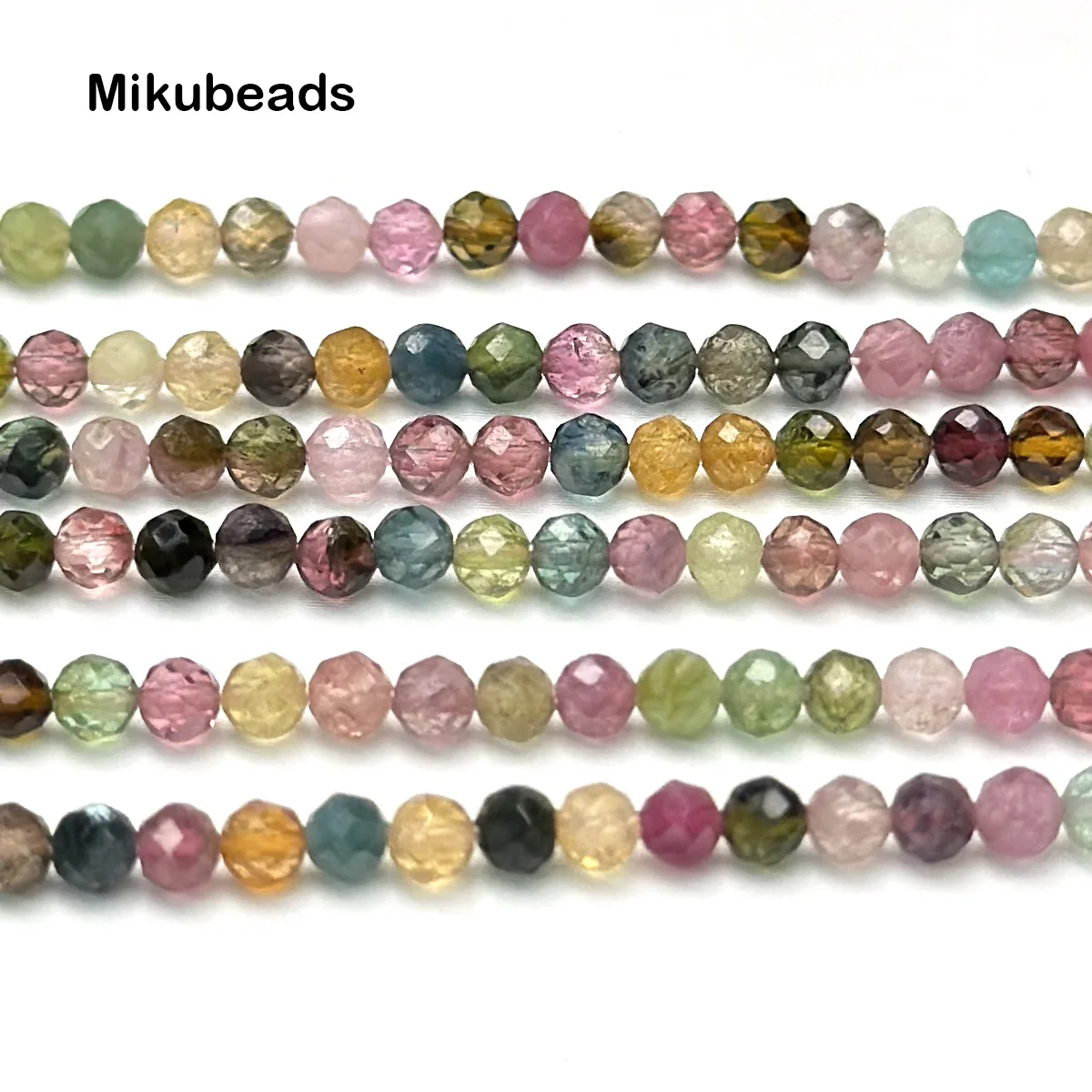 Разноцветные граненые круглые бусины из турмалина 3 2 мм 3A для изготовления