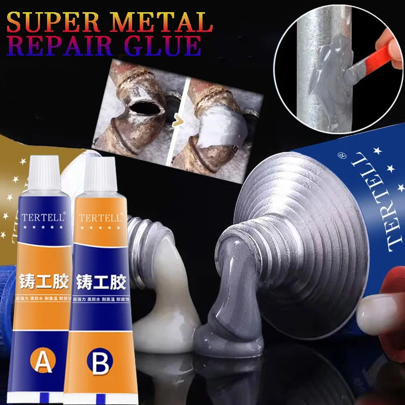 

Strong AB Glue Adhesive Gel Industrial Iron Repair Paste Glue Heat Resistance Cold Weld Metal Repair Paste Casting Agent Tools