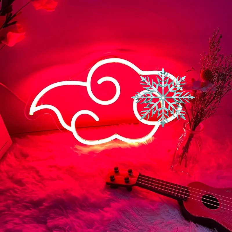 Фото Неоновая вывеска Red Cloud, регулируемые игровые неоновые светильники для декора стен, светодиодные ночники с питанием от USB для бара, клуба, вечеринки, подарок №3