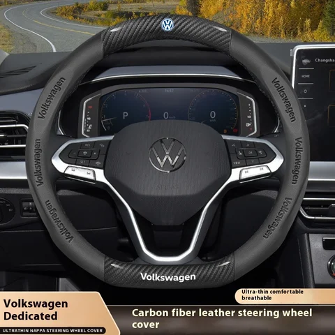 Чехол на руль автомобиля из углеродного волокна Volkswagen VW R Golf 7 Mk7 Touran Up New Polo Jetta Passat B8 Tiguan GTI GTE GTD Beetle