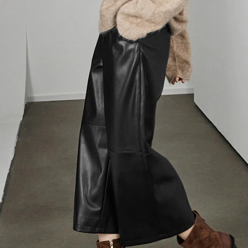 Кожаные укороченные брюки для женщин модная весенняя Корейская одежда 2023 тонкие