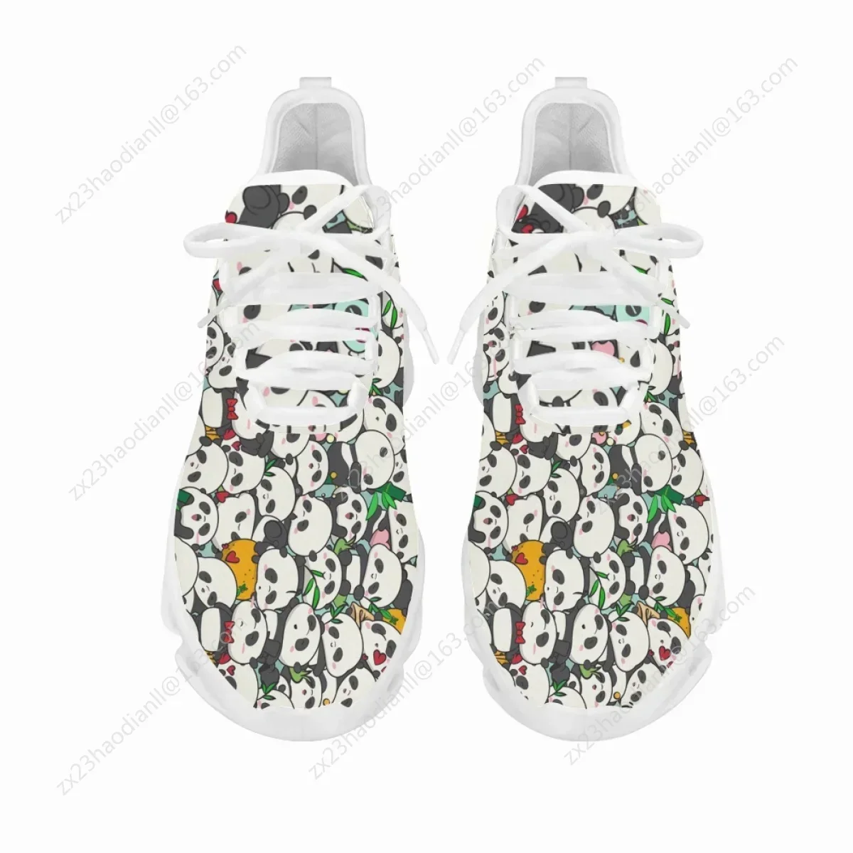 Женские кроссовки на толстой подошве с пандой